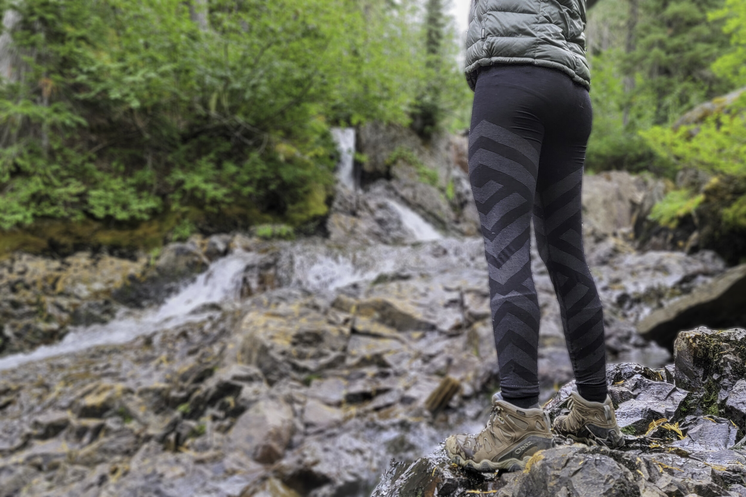 Odlo Natural + Kinship (Men’s / Women’s) base layer bottoms have a flat comfy waistband for backpacking