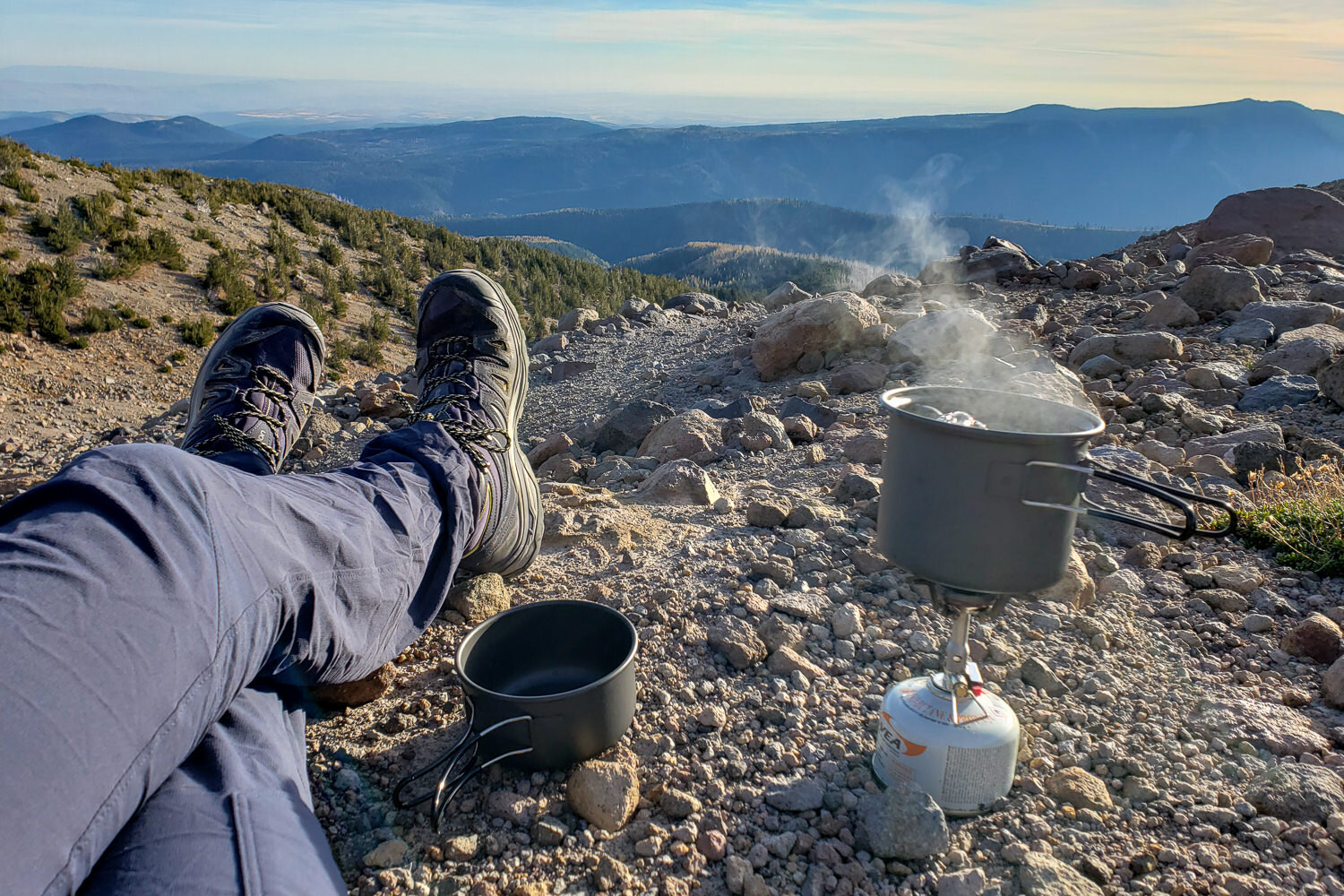 The Soto Amicus Stove Cookset Combo comes with an ultralight stove, a large-capacity pot &amp; a lid that doubles as a cup