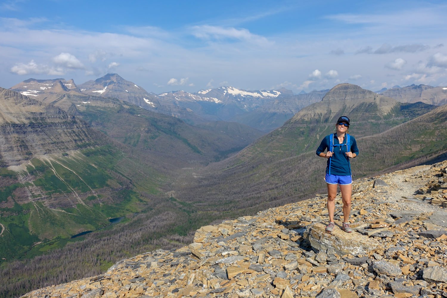 A day hiker in Glacier National Park