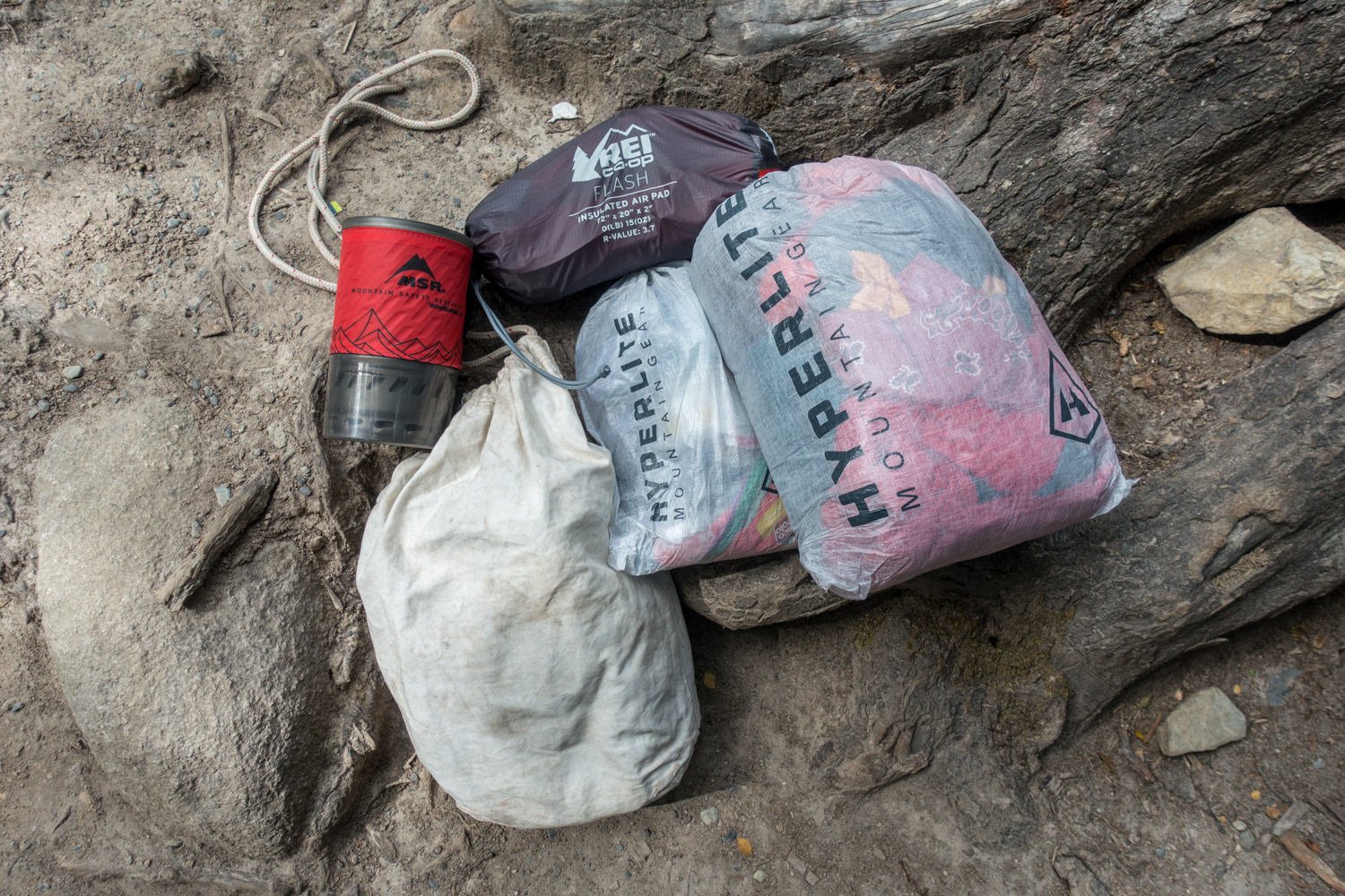 Some stuff sacks piled up