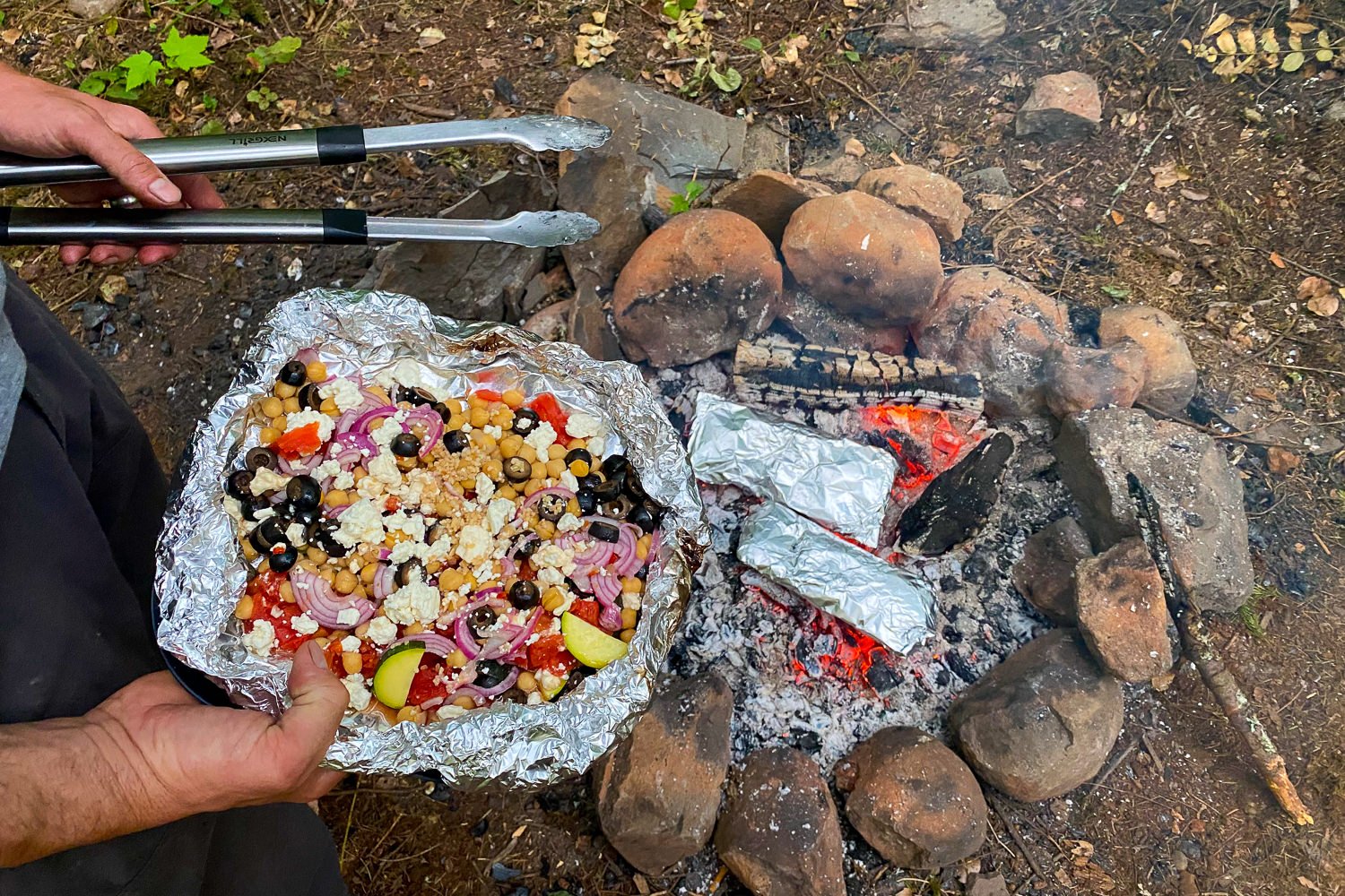 The Greek chickpeas foil packet meal recipe