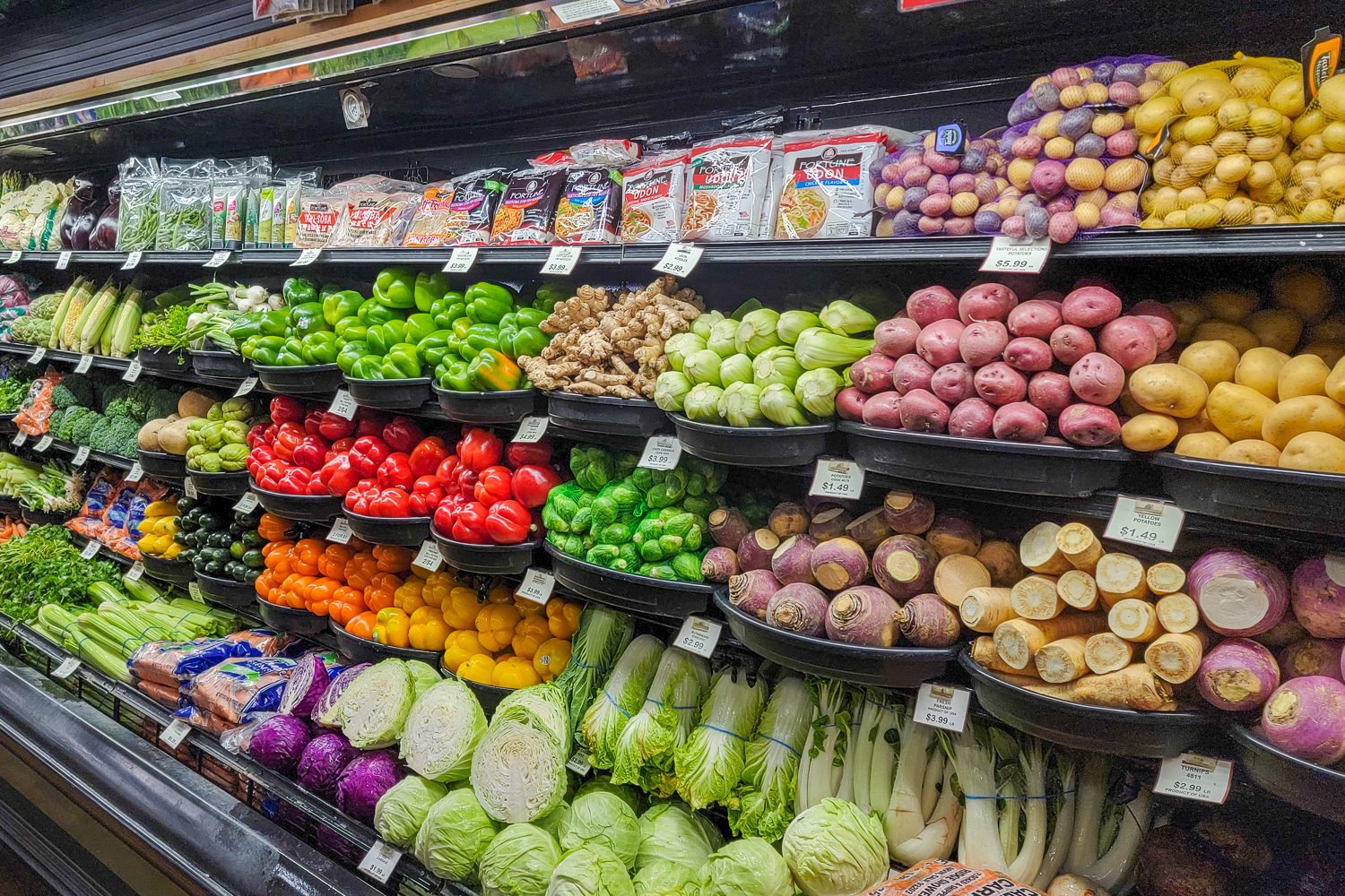 The produce section in a grocery store