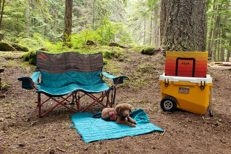 The Kelty Discovery Low-Love Seat has adjustable armrests and makes for a great spot for two people cozy up.