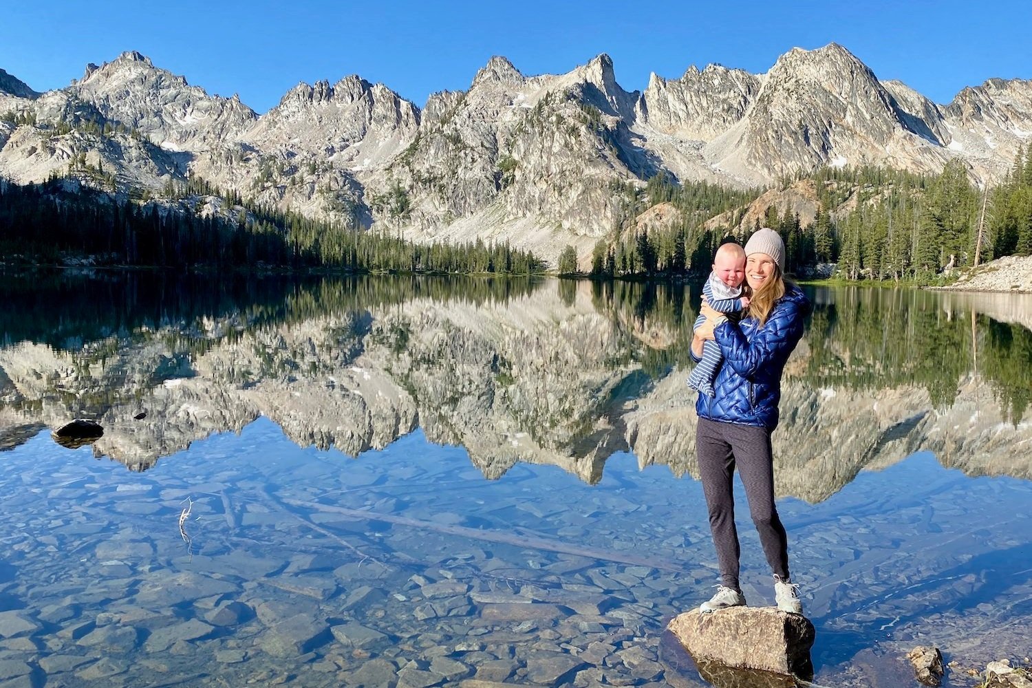 An adventure mom backpacking with her baby