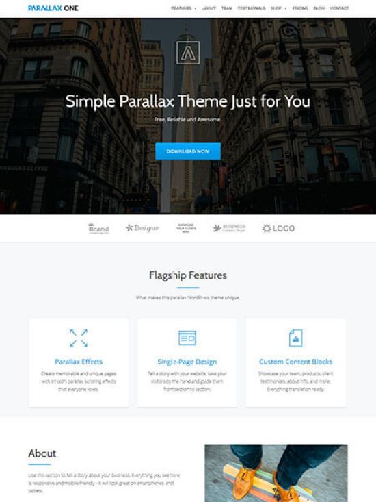 Parallax One is one ultra-modern, responsive wordpress theme release by ThemeIsle