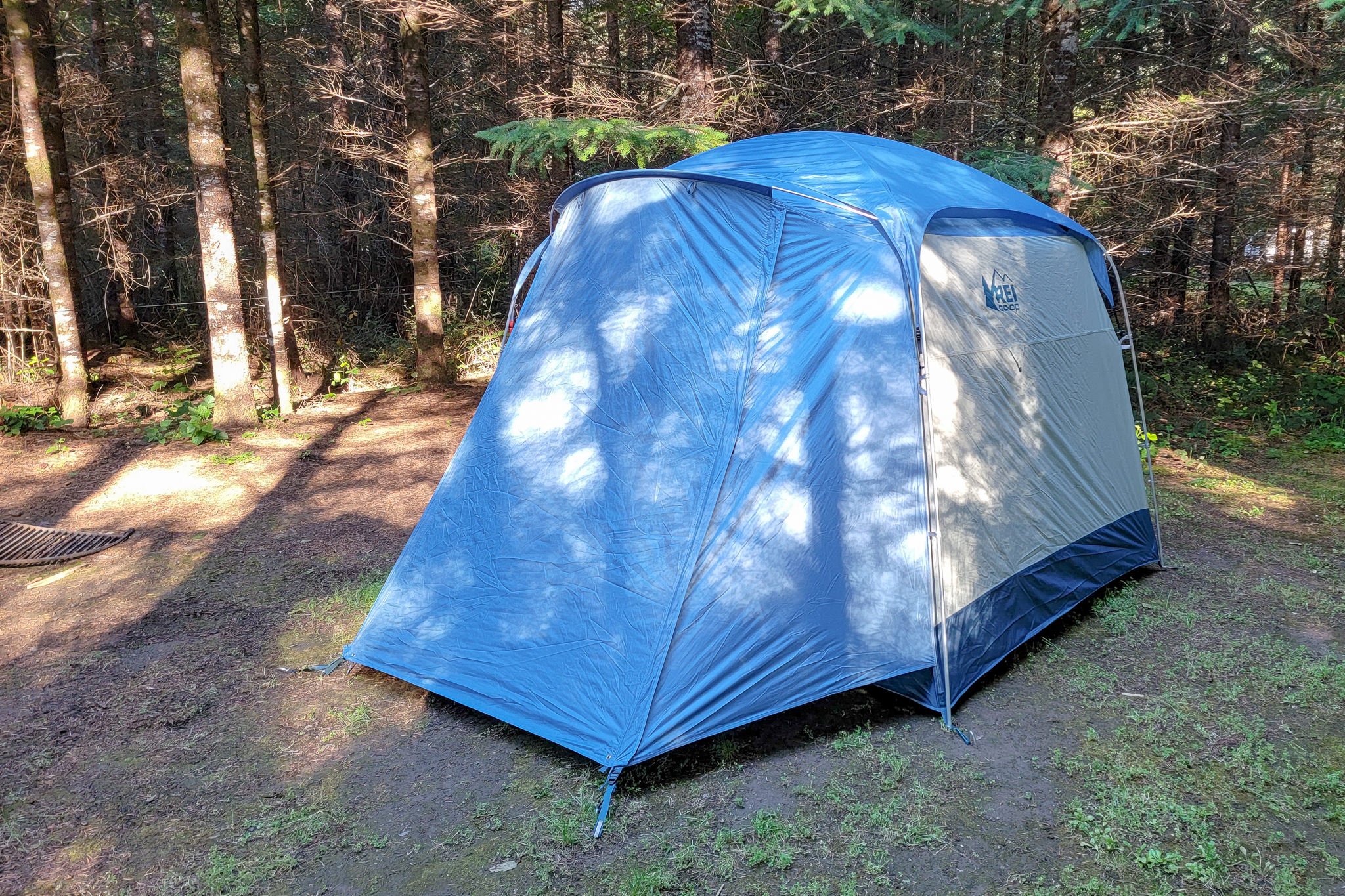 The REI Skyward with the fly on and vestibule closed