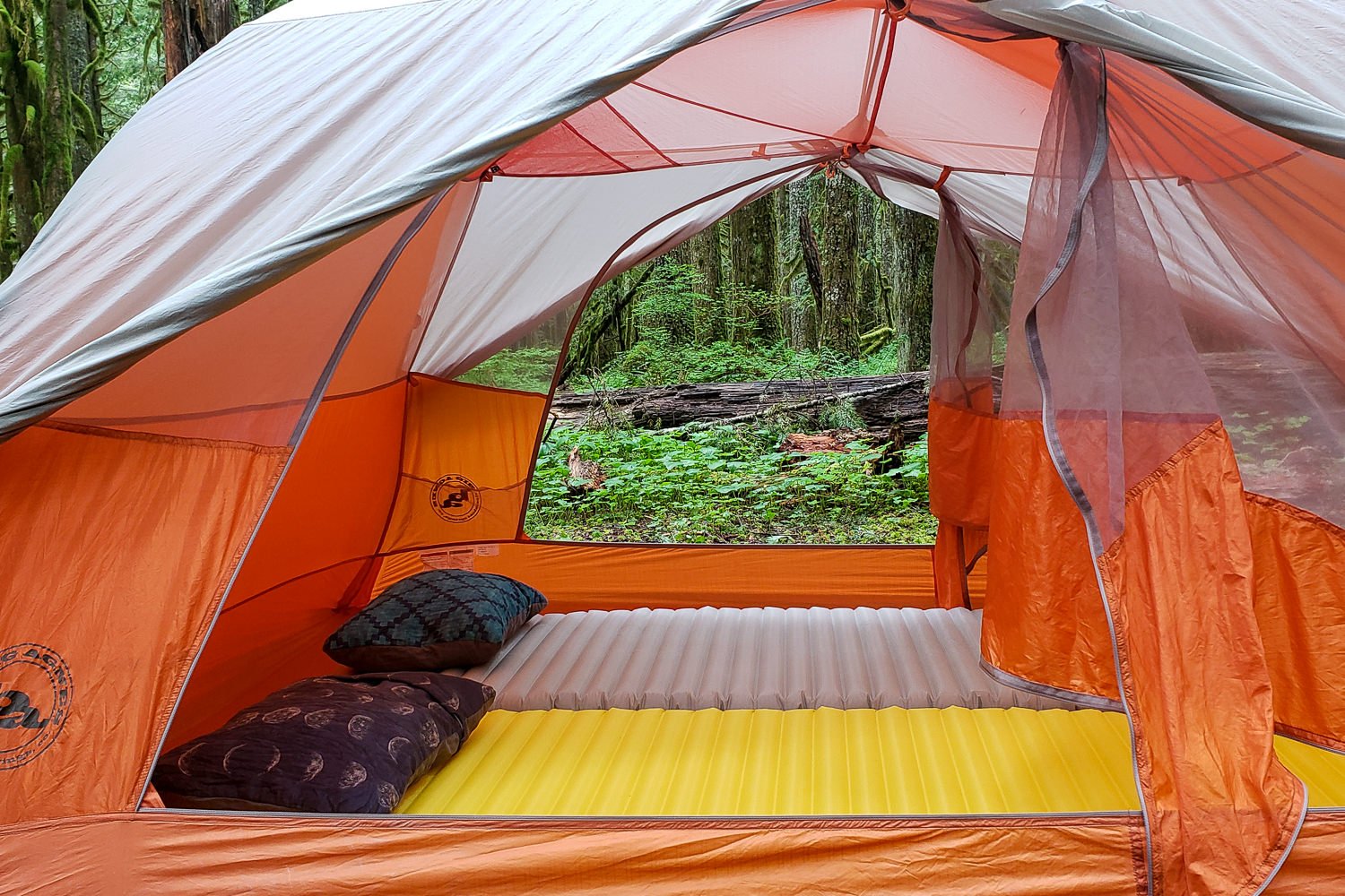 The Therm-a-Rest NeoAir XLite and XTherm in a backpacking tent