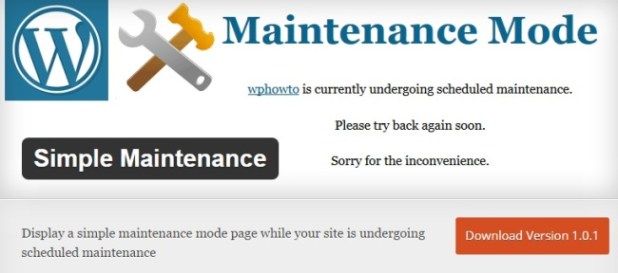 Simple-Maintenance-Wordpress plugin