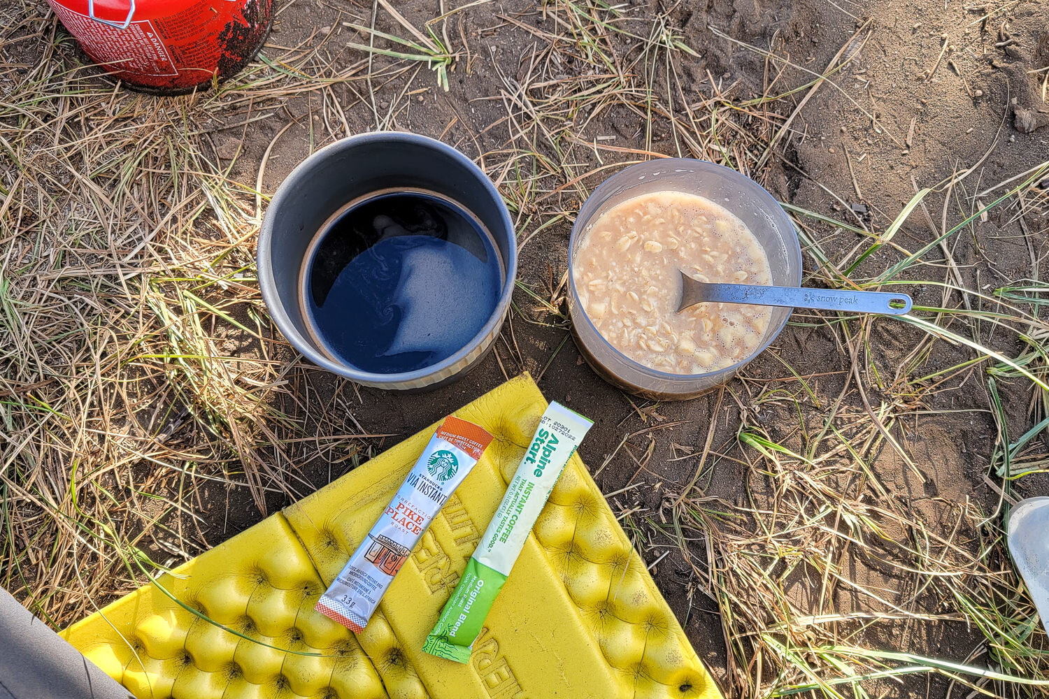 Alpine Start &amp; Starbucks Via instant coffee dissolves completely in water, so no coffee maker is needed