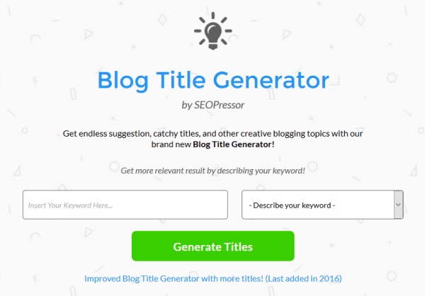 SEOPressor’s Blog Title Generator