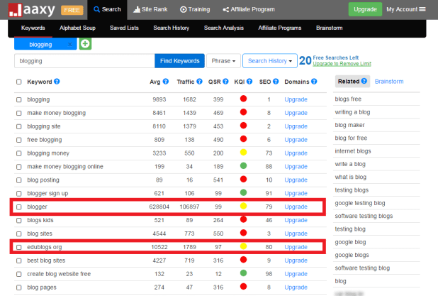 Jaaxy - how to choose keywords for seo