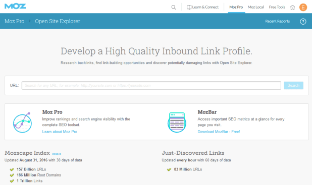 Open Site Explorer Link Research Backlink Checker Moz