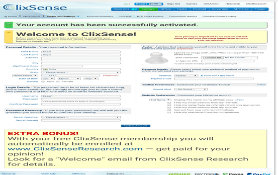 ClixSense Review, Clix Sense Best PTC Site